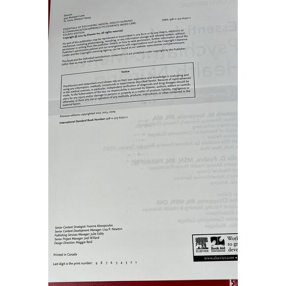 Essentials of Psychiatric Mental Health- Loose Leaf-VARCAROLIS 4th Edit LIKE NEW - Picture 7 of 11
